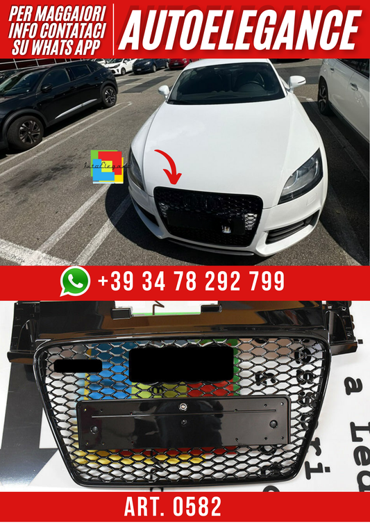 ART. 0582 GRIGLIA AUDI TT 8J 2006-2014 LOOK RSTT NERO LUCIDO
