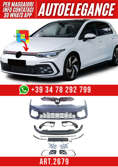 ART.2679 Paraurti Anteriore Sport con Calandra per VW Golf 8 anche GTI 2019+