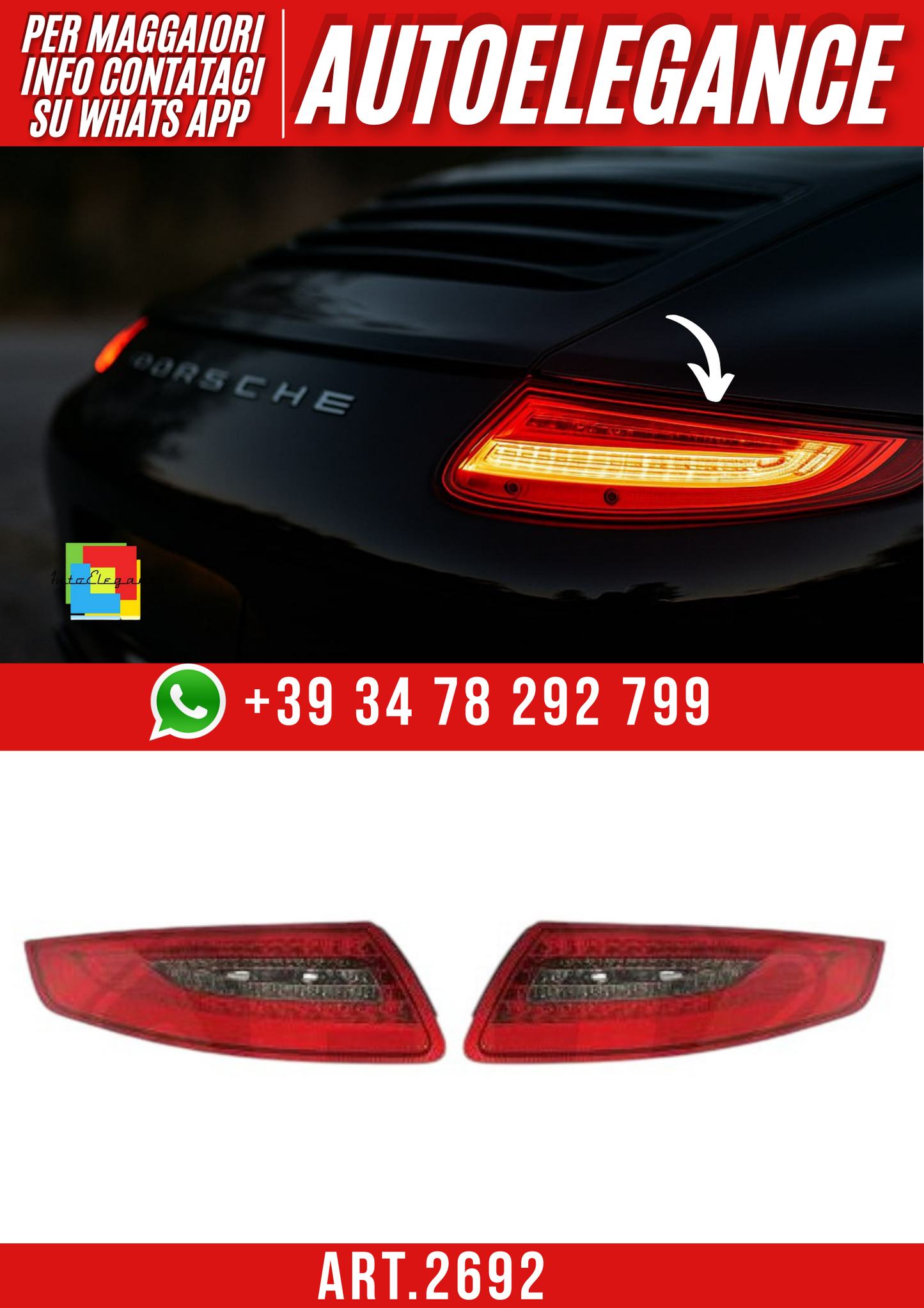 ART.2692  FARI LED POSTERIORE  ADATTO PER PORSCHE 911 2004-2012