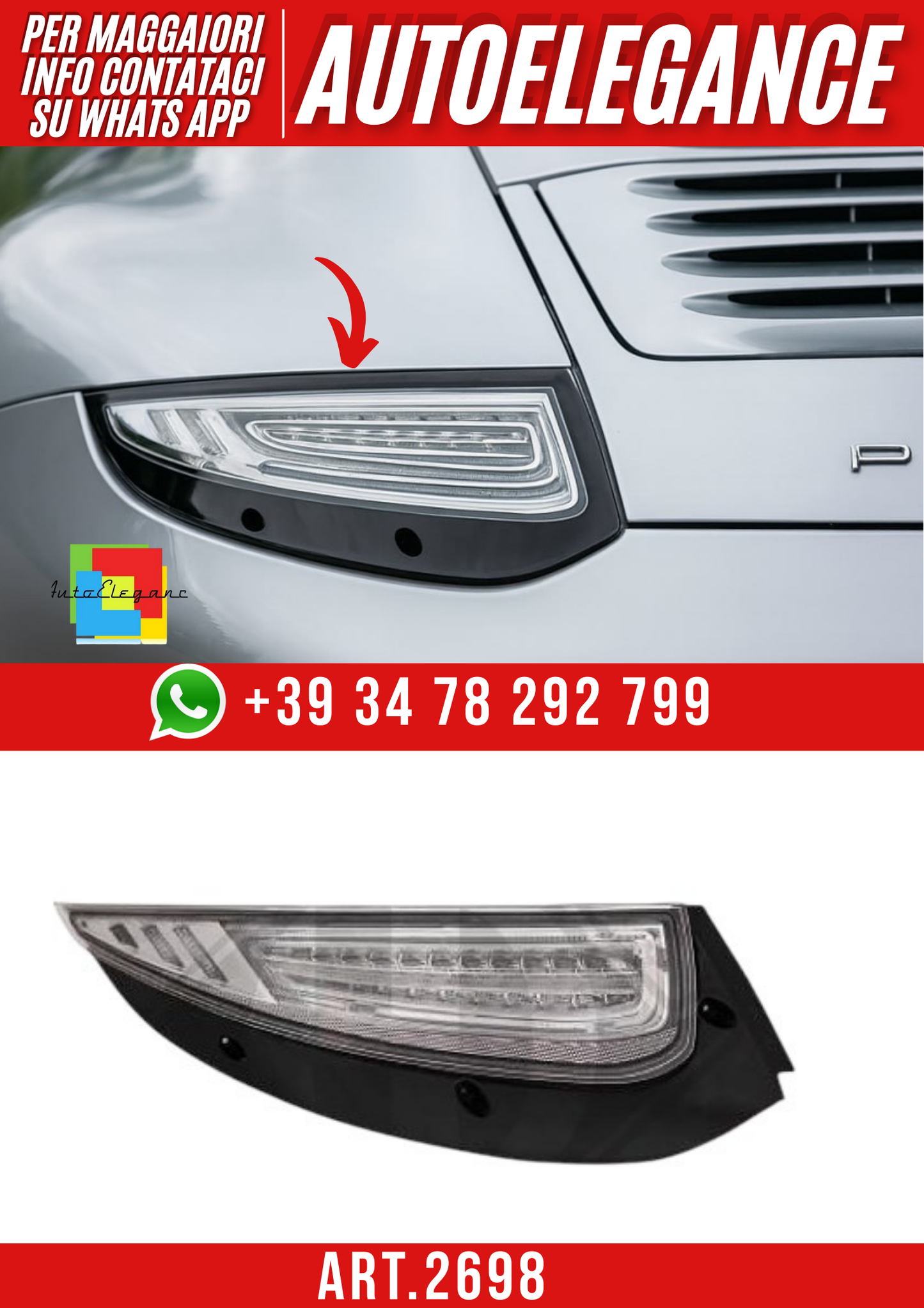 ART.2698  FARI POSTERIOR  PER PORSCHE 911 2004-2012