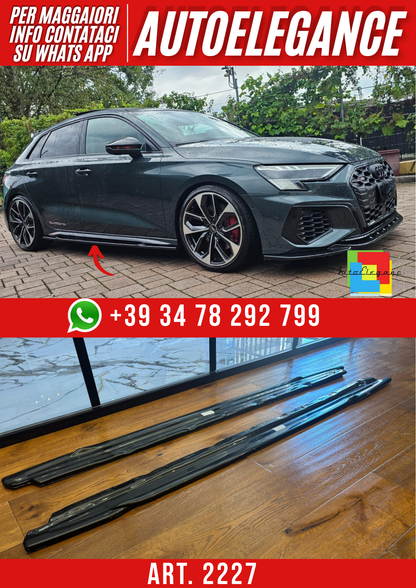 ART.2227 SOTTO MINIGONNE AUDI A3 8Y S3 2020-2024 NERO LUCIDO