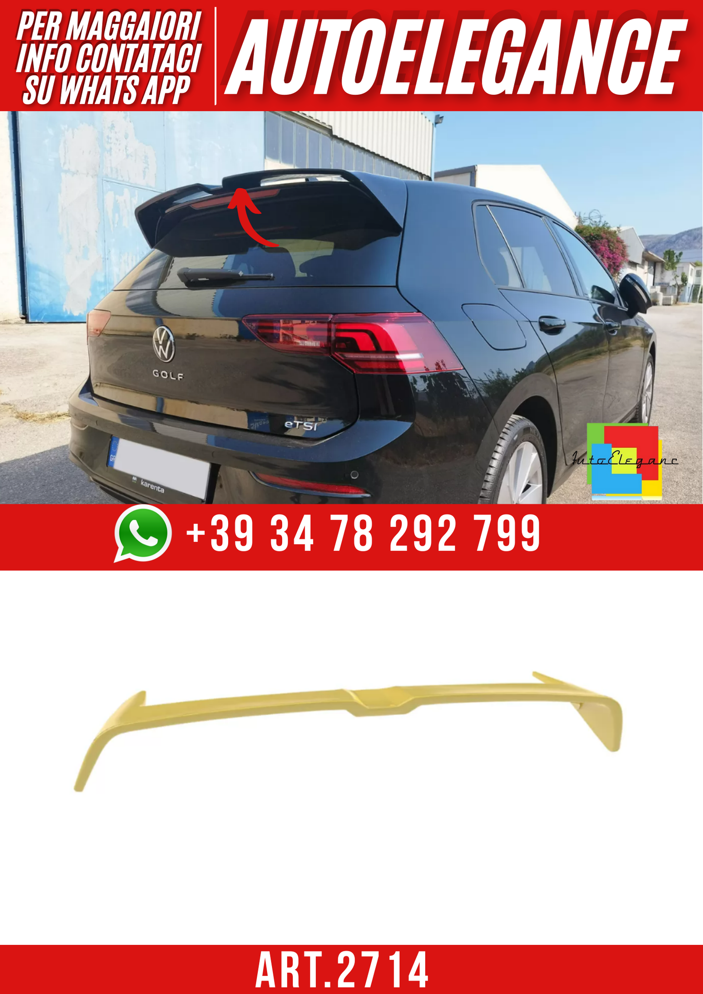 ART.2714  Spoiler  V.2 Volkswagen Golf Mk8