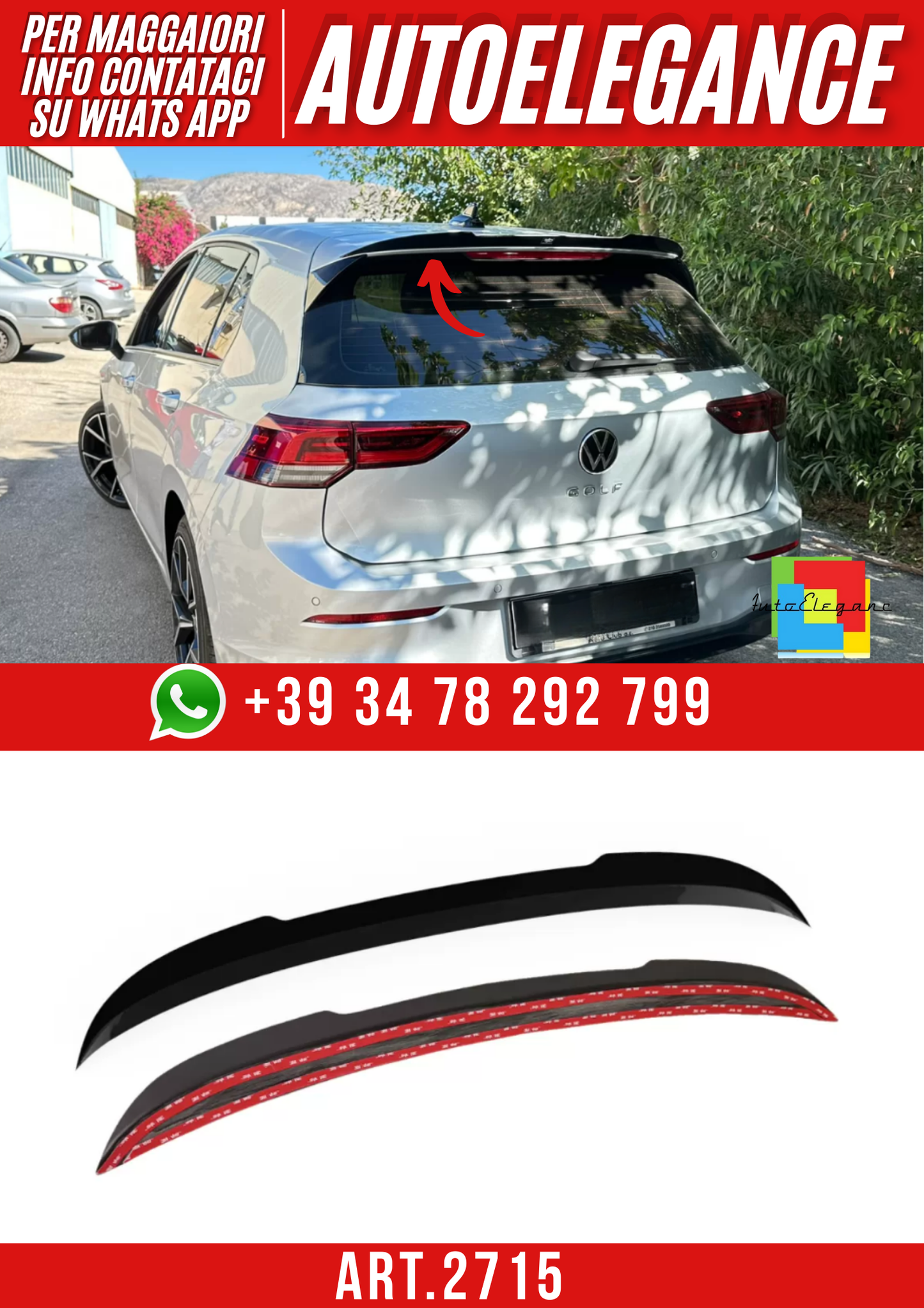 ART.2715 Tappo Spoiler Volkswagen Golf Mk8