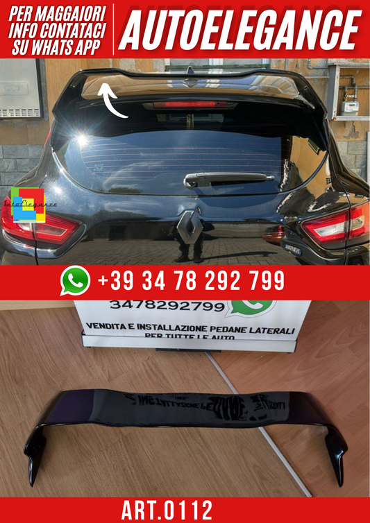 ART. 0112 SPOILER CLIO 4 IV STANDARD LOOK RS NERO LUCIDO