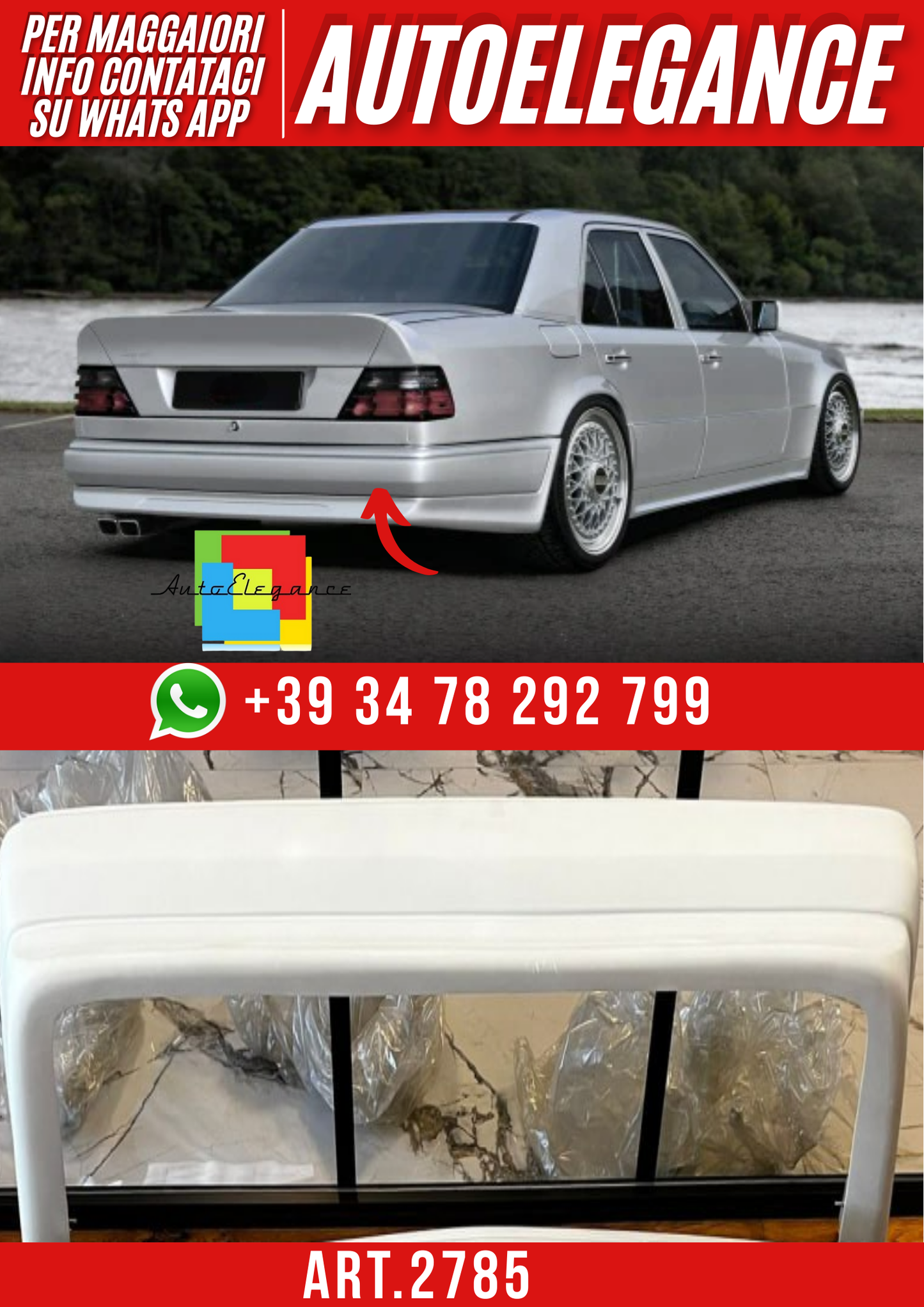💕ART.2785  MERCEDES W124 PARAURTI POSTERIORE💕