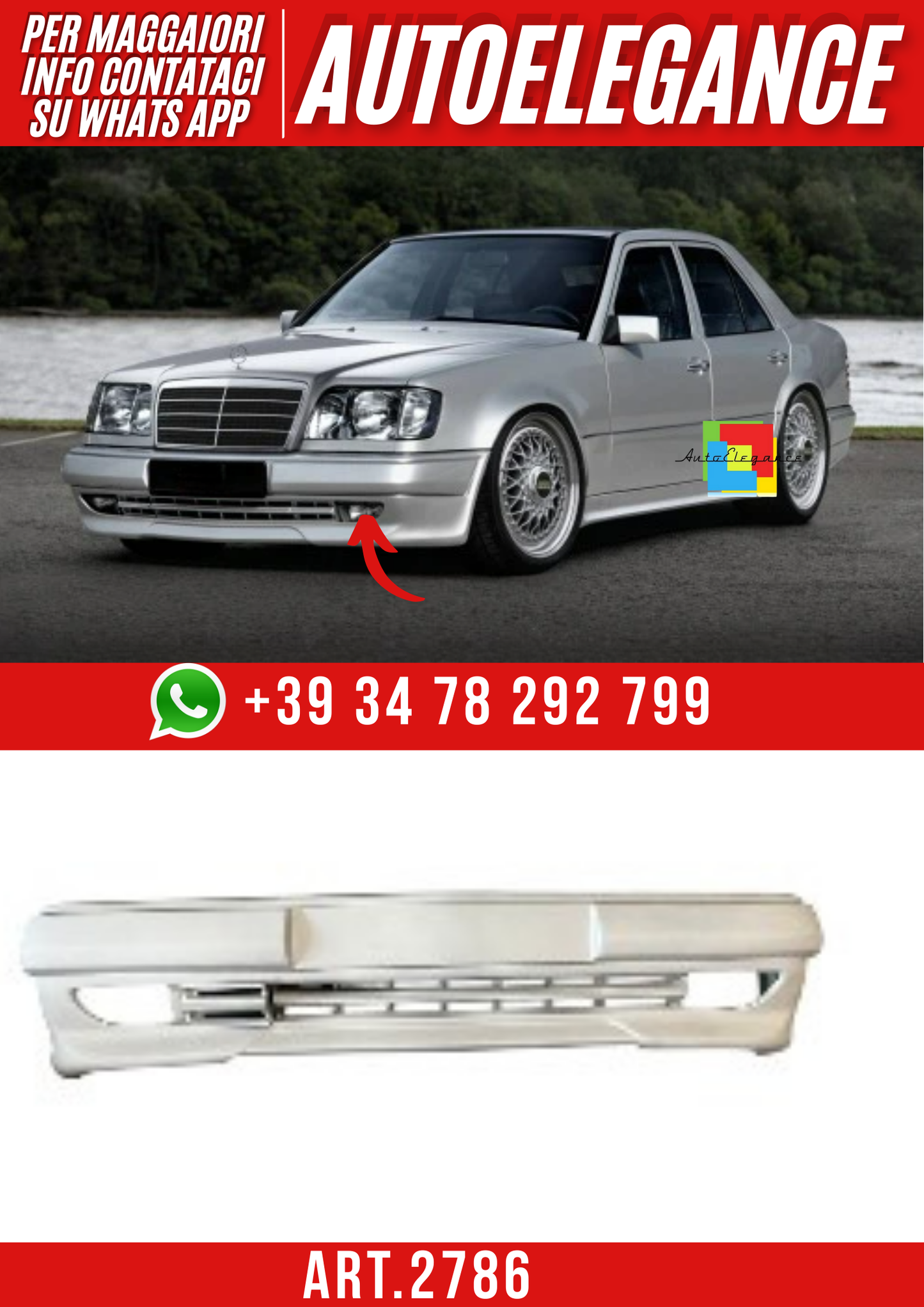 💕ART.2786   MERCEDES W124 PARAURTI ANTERIORE💕