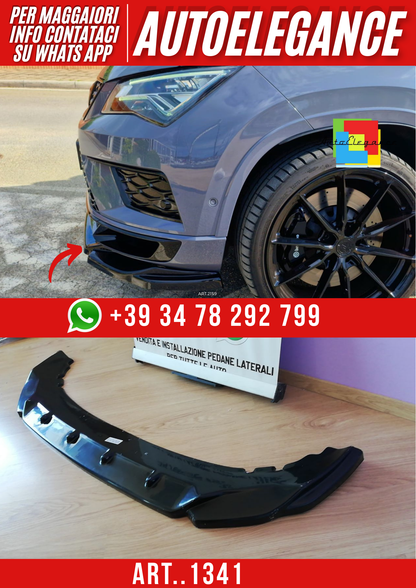 ART.1341 SPLITTER CUPRA ATECA MK1 2018-2024 NERO LUCIDO