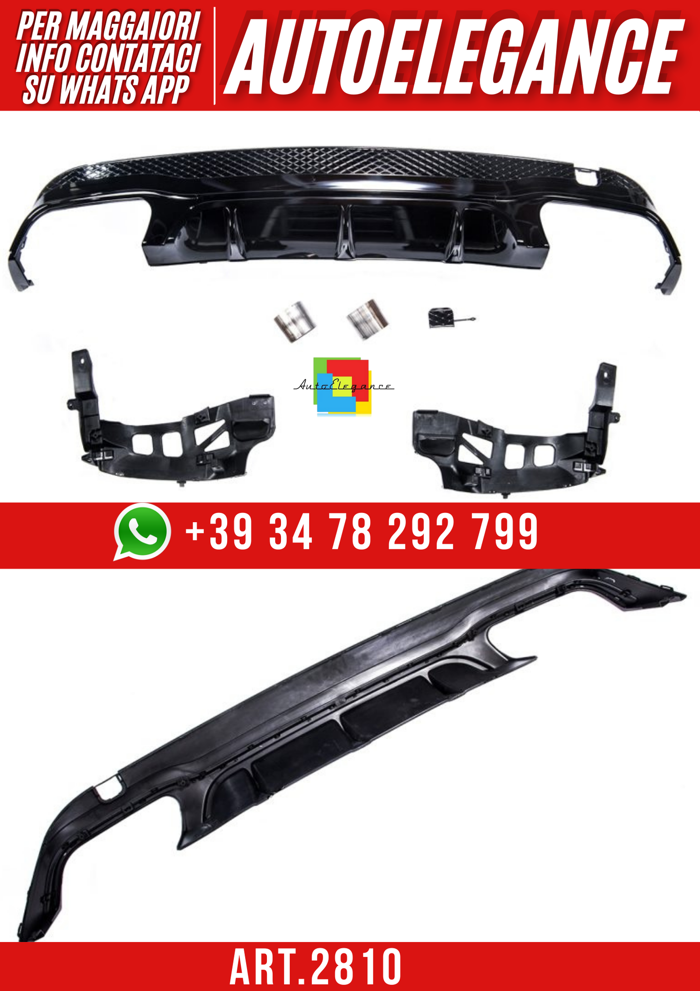 ART.2810  Diffusore  Mercedes  E63 AMG Look per Mercedes Classe E (W207)