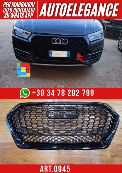ART. 0945 GRIGLIA AUDI Q5 FY 2017-2020 LOOK RSQ5 QUATTRO NERO LUCIDO
