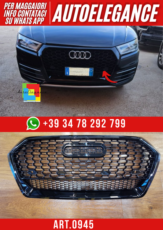 ART. 0945 GRIGLIA AUDI Q5 FY 2017-2020 LOOK RSQ5 QUATTRO NERO LUCIDO