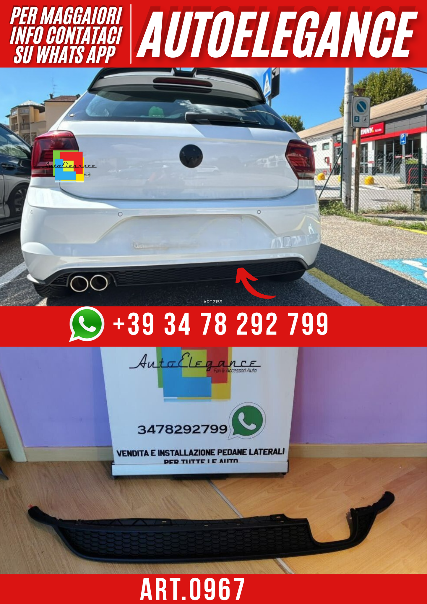 ART. 0967 DIFFUSORE POLO AW1 2018-2022 LOOK GTI