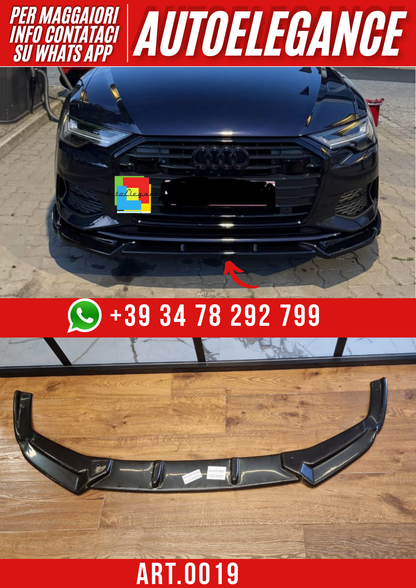 ART. 0019 SPLITTER AUDI A6 2018+ RS6 NERO LUCIDO + s6 + sline + standard