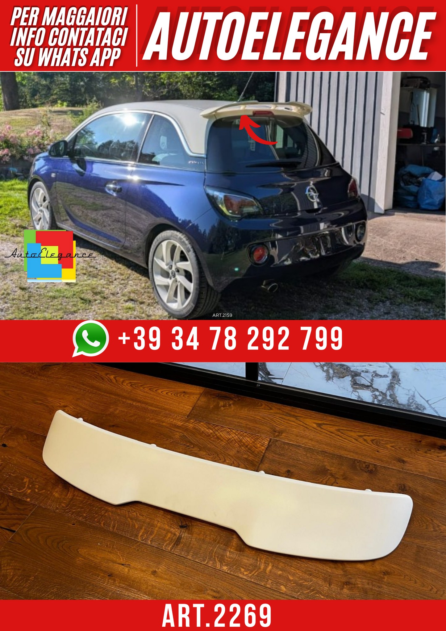 ART.2269 SPOILER OPEL ADAM LOOK SPORT GREZZO
