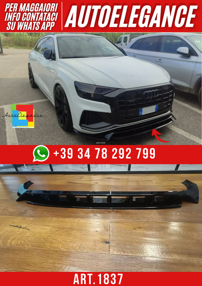 ART. 1837 SPLITTER  AUDI  Q8 2018-2023 SLINE SQ8 NERO LUCIDO (4 PEZZI)