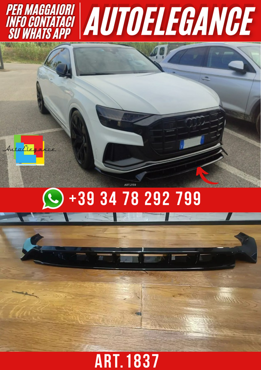 ART. 1837 SPLITTER  AUDI  Q8 2018-2023 SLINE SQ8 NERO LUCIDO (4 PEZZI)