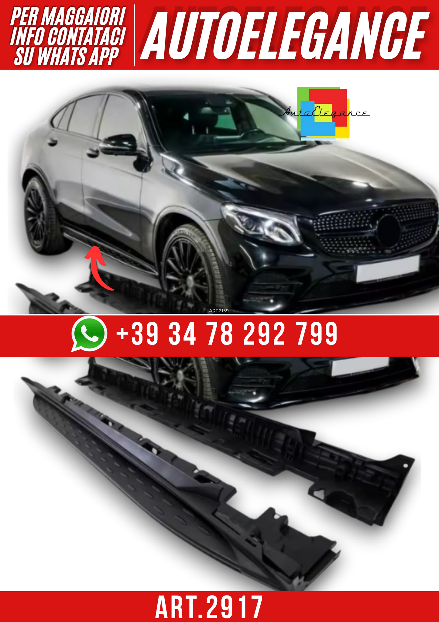 ART.2917 Pedane laterali adatte per Mercedes X253 C253 GLC 2015-2022