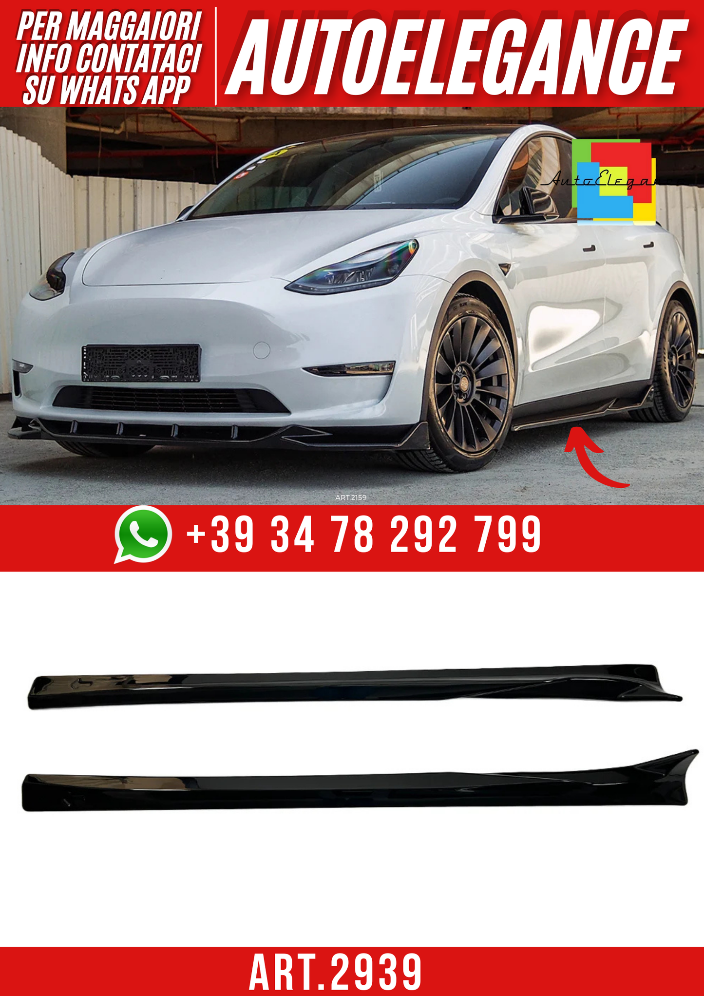 ART.2939 Minigonne laterali TESLA Model Y 2020-2025