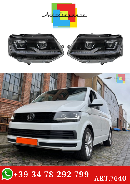 💫ART.7640 Fari Anteriori FULL LED Cromati adatti per VW T5.1 2010-2015💫