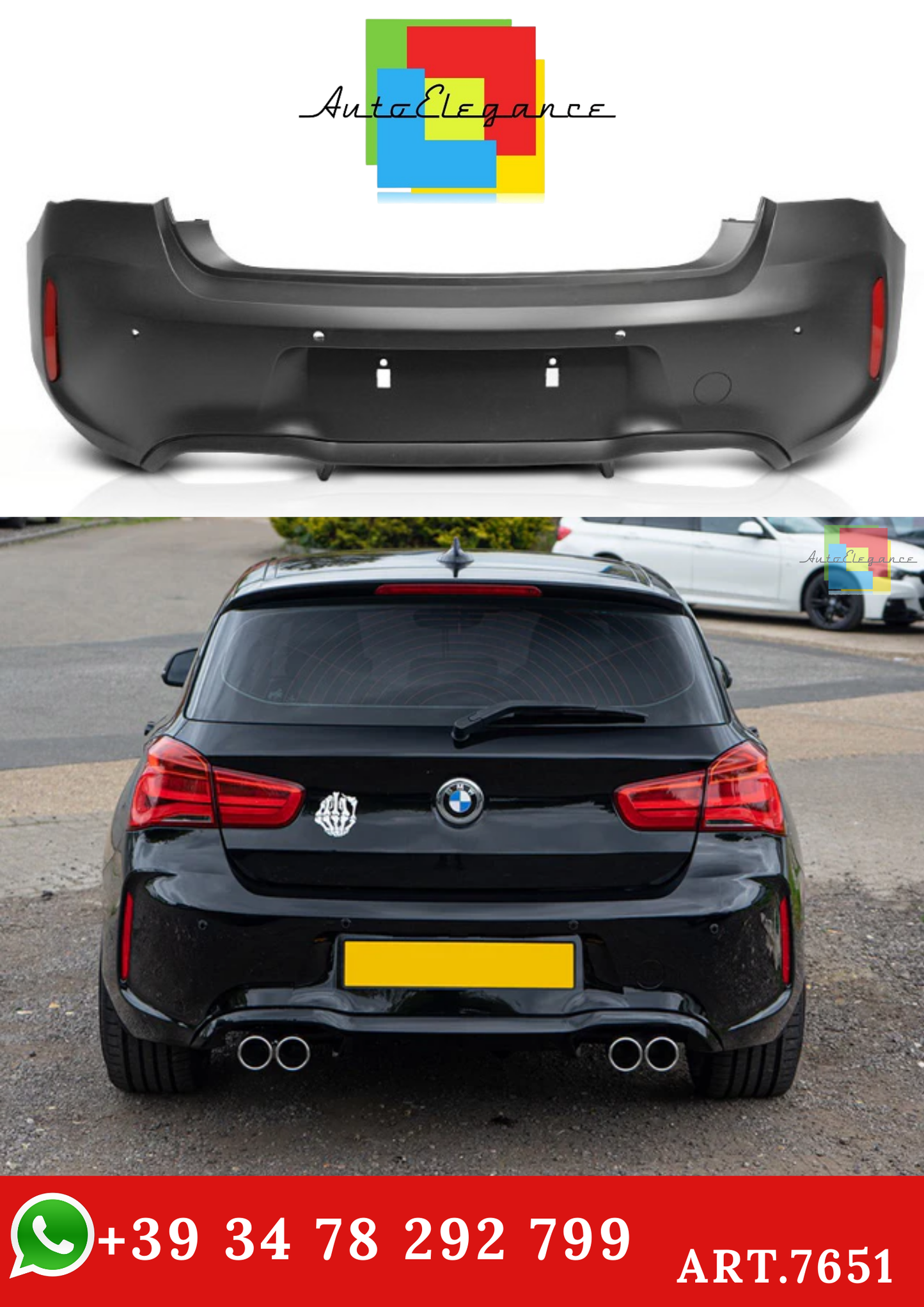 💫ART.7651 Paraurti Posteriore Look M2 SPORT per BMW F20 / F21 LCI 15-18💫