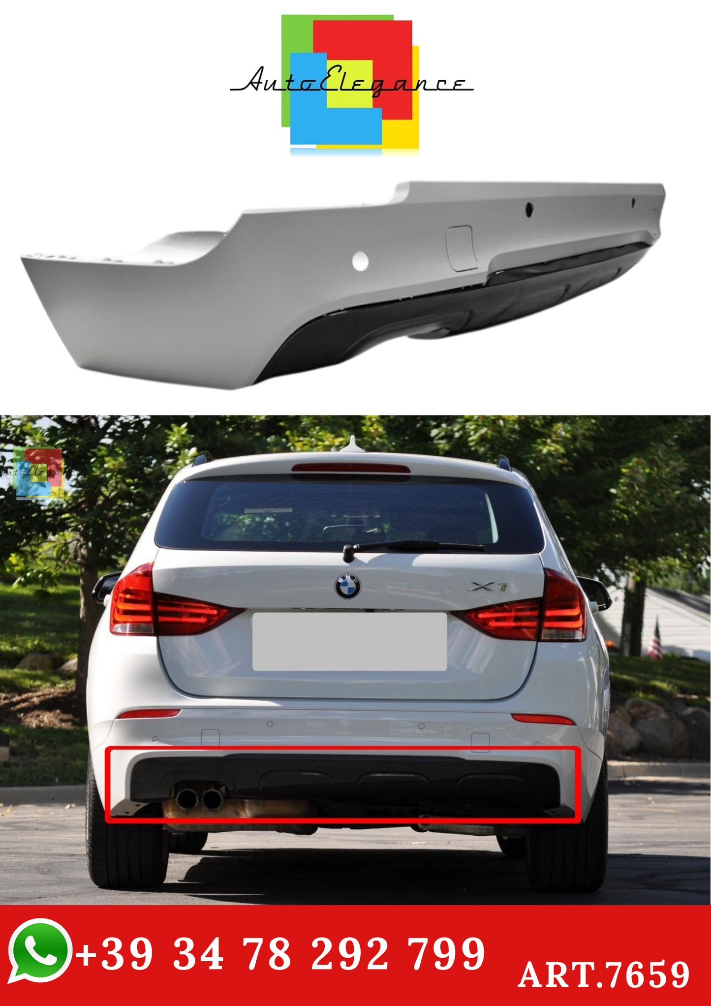 💫ART.7659 Paraurti Posteriore M-SPORT per BMW X1 E84 2009-2013 💫