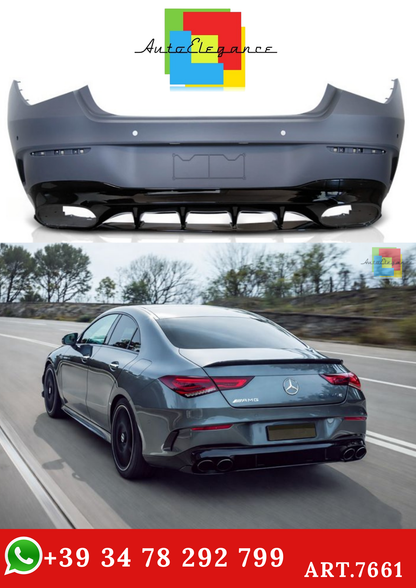💫ART.7661 Paraurti Posteriore Look CLA 45-S per M Benz CLA W118 19-23💫
