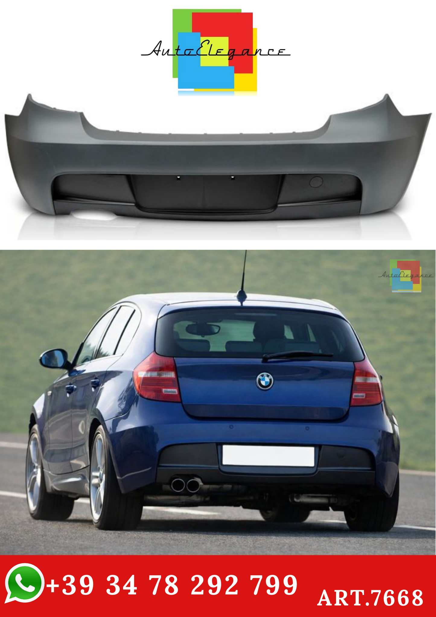 💫ART.7668 Paraurti Posteriore M-PACK per BMW sERIE 1 E81 / E87 2004-2011💫