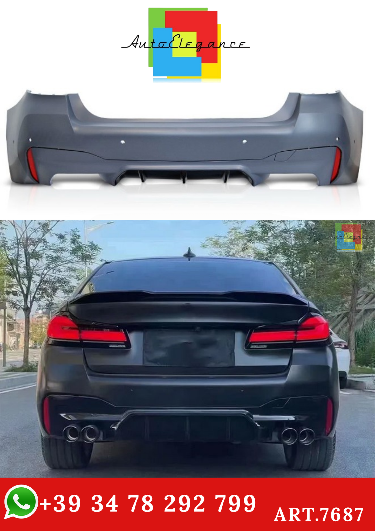 💫ART.7687 Paraurti Posteriore Look M5 per BMW G30 LCI 2020-2023💫