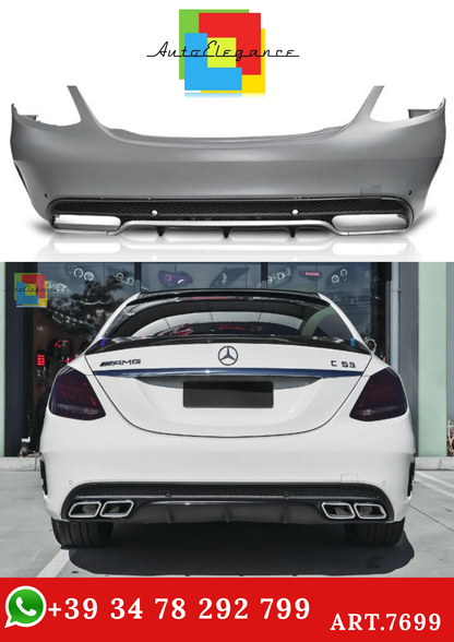 💫ART.7699 Paraurti Posteriore Look C63 AMG per MERCEDES Classe C 2014+💫