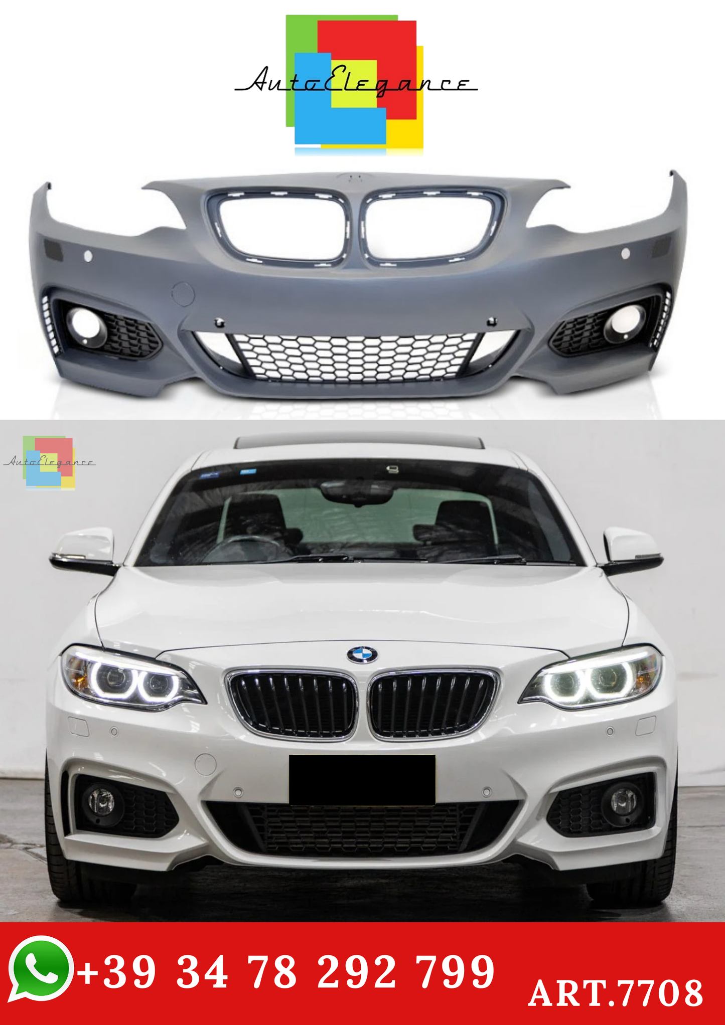 💫ART.7708 Paraurti Anteriore M SPORT per BMW Serie 2 F22/F23 2013-2017💫