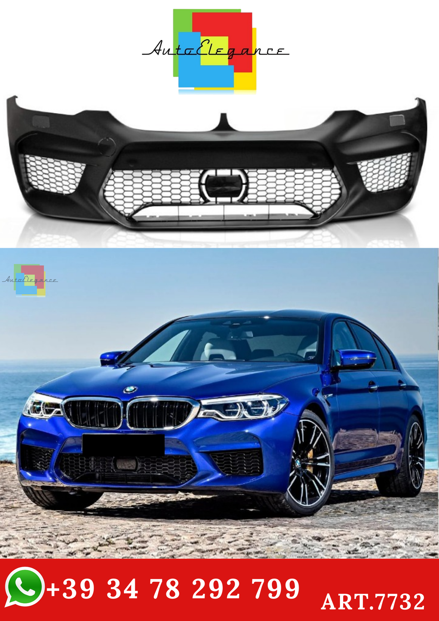 💫ART.7732 Paraurti Anteriore M5 STYLE per BMW G30 G31 2017-2020💫