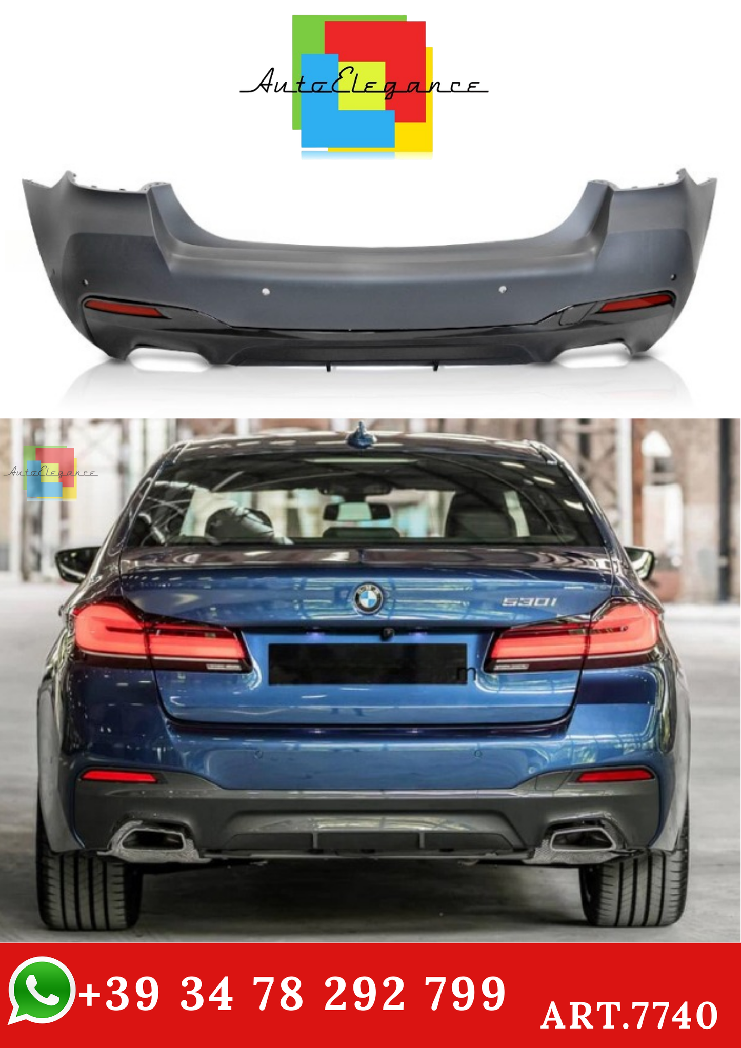 💫ART.7740 Paraurti Posteriore STILE M-SPORT per BMW G30 LCI 20-23💫