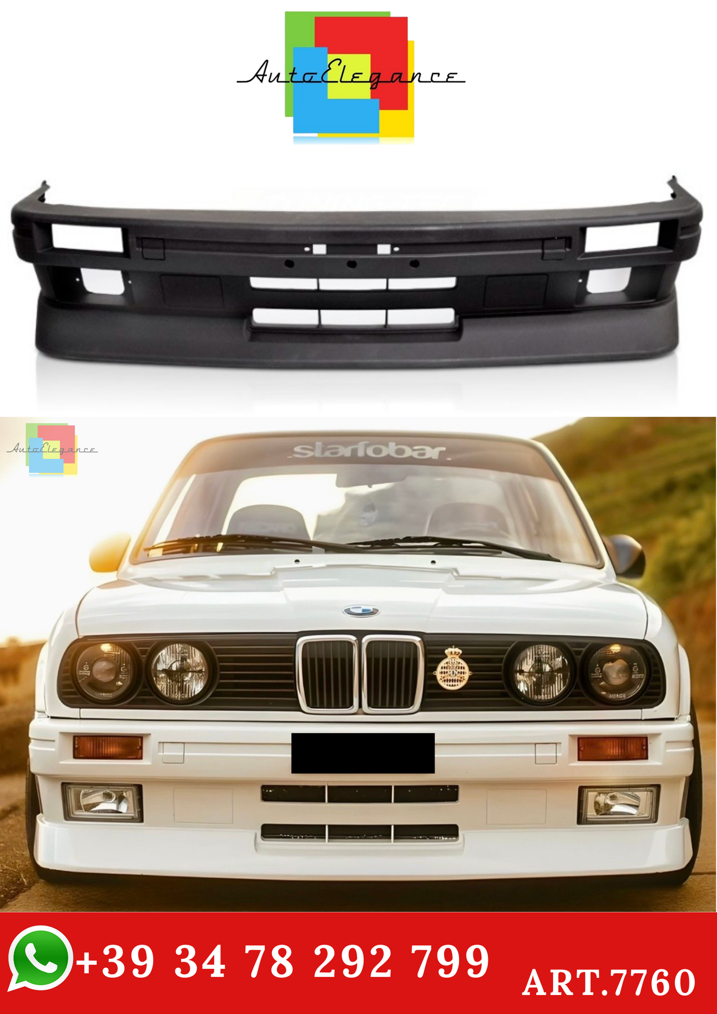 💫ART.7760 Paraurti Anteriore M3 Style per BMW E30 82-90💫