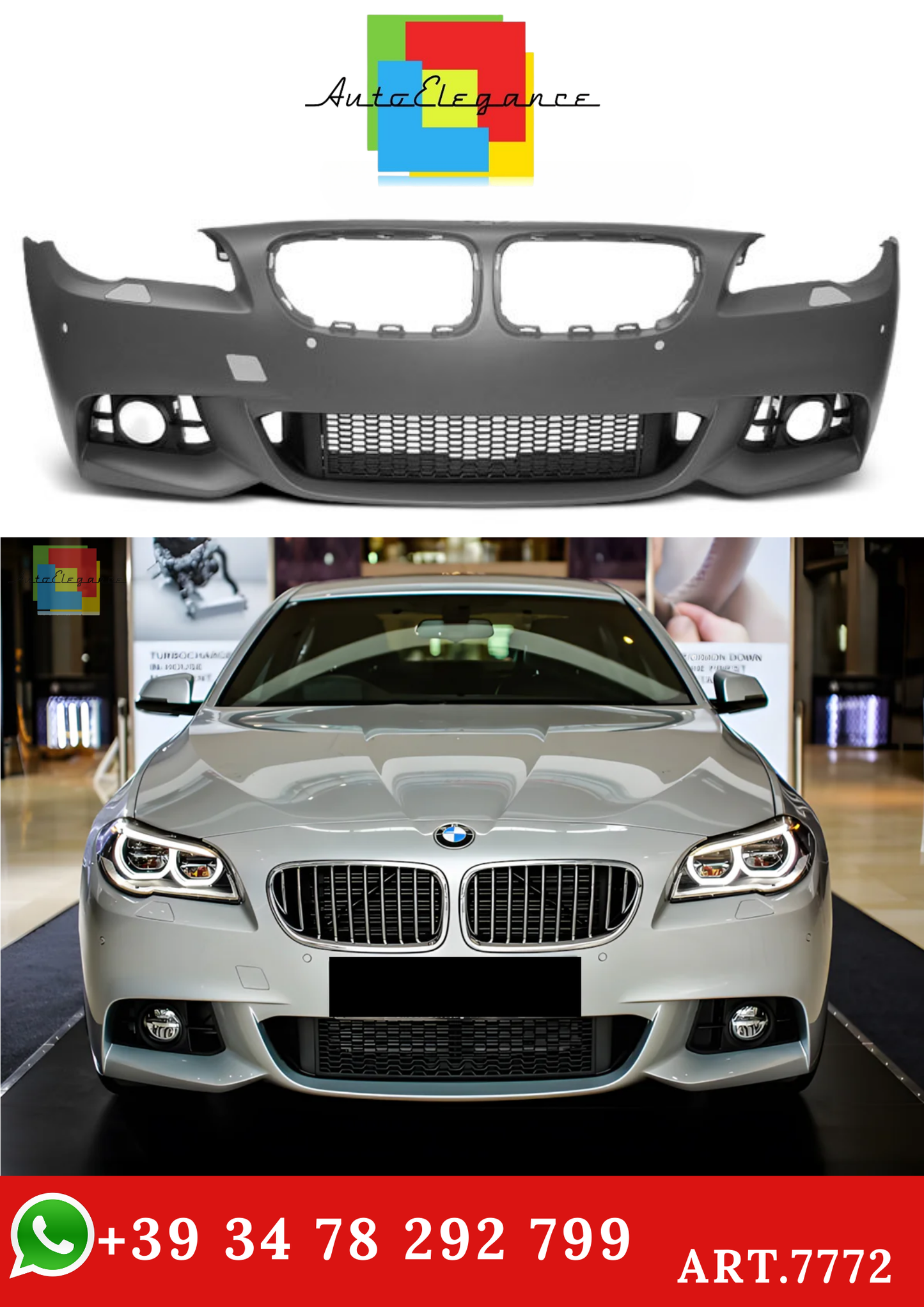 💫ART.7772 Paraurti Anteriore M-SPORT per BMW F10 / F11 LCI 2013-2016💫