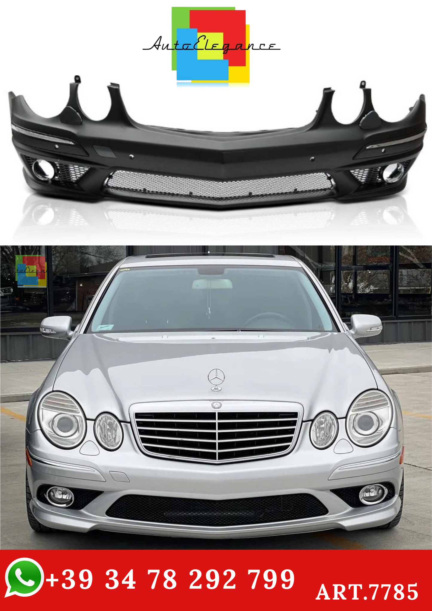 💫ART.7785 Paraurti Anteriore AMG LOOK per MERCEDES W211 2006-2009💫