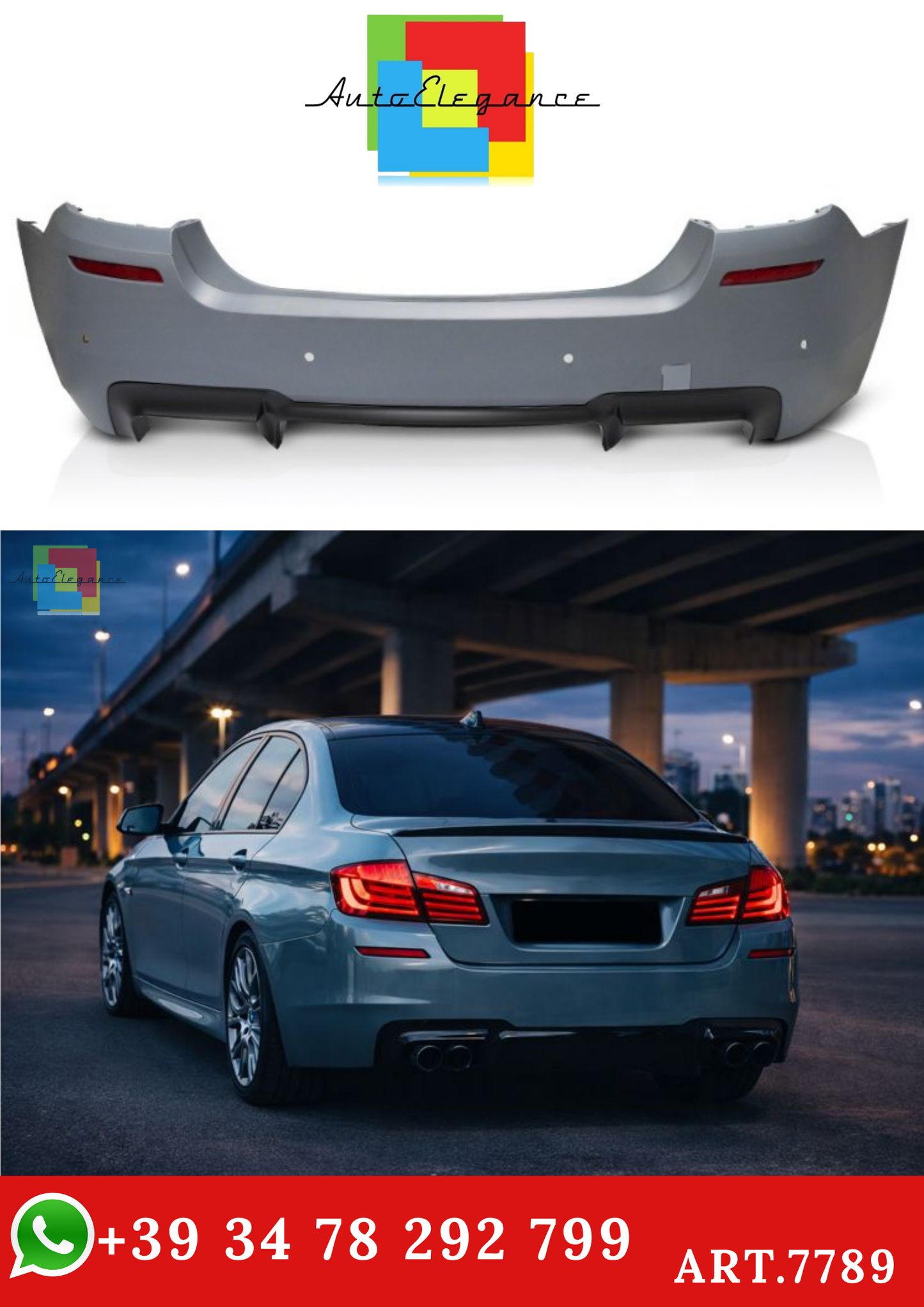 💫ART.7789 Paraurti Posteriore Look M5 per BMW F10 2010-2016💫