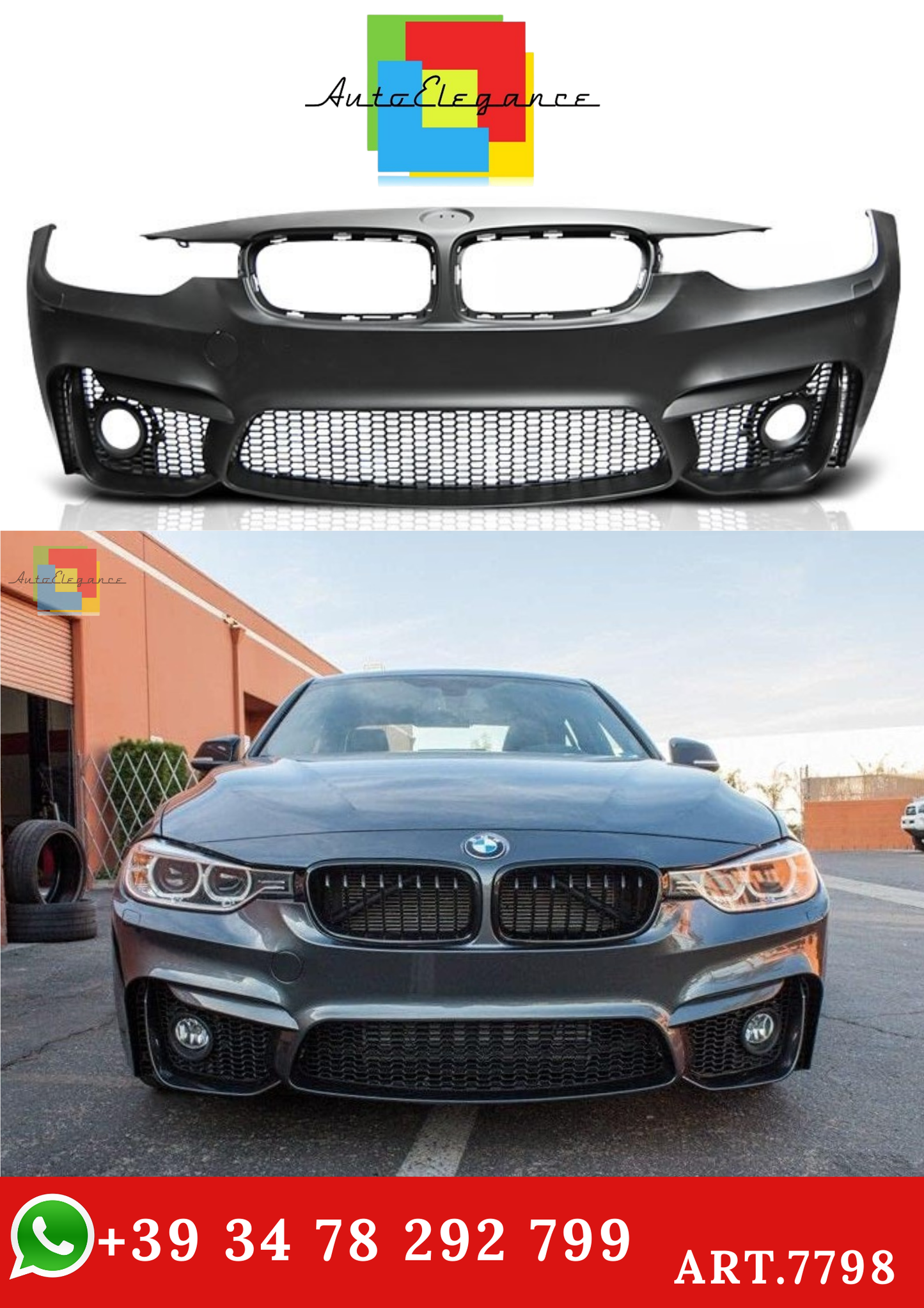 💫ART.7798 Paraurti Anteriore M3 SPORT STYLE per BMW F30 / F31 2011+💫
