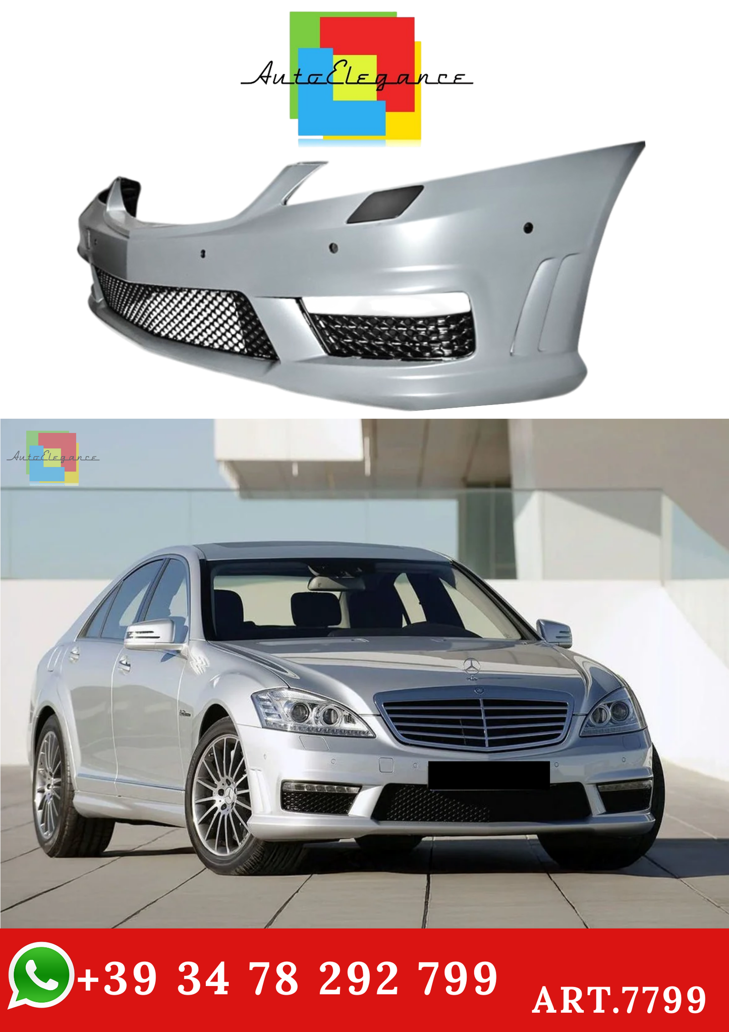 💫ART.7799 Paraurti Anteriore AMG LOOK per MERCEDES W221 2005-2013💫