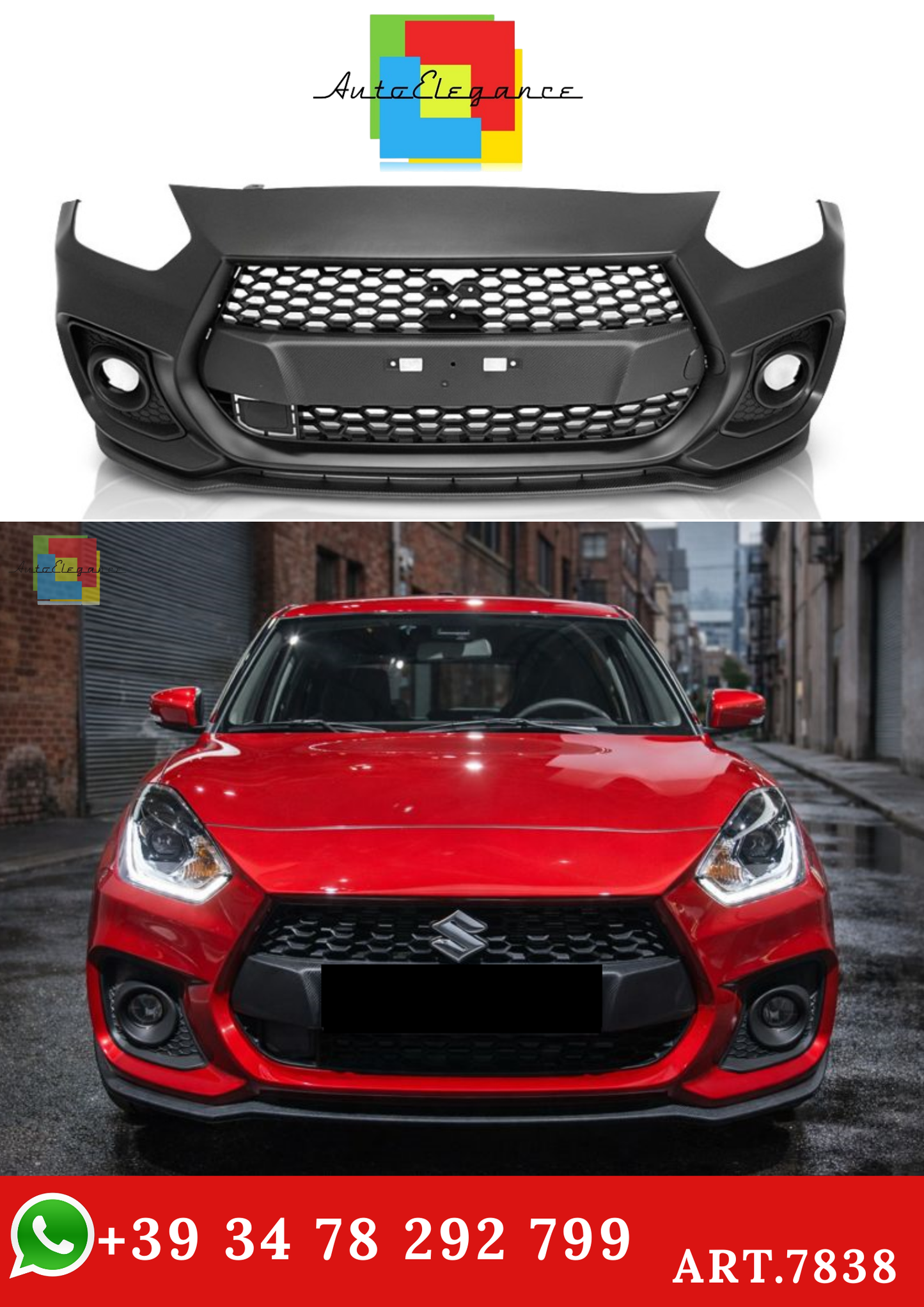 💫ART.7838 Paraurti Anteriore SPORT per Suzuki Swift V 2017+💫