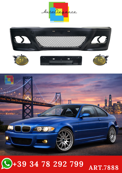 💫ART.7888 Paraurti Anteriore + Fari Antinebbia Gialli - BMW Serie 3 E46 99-07💫