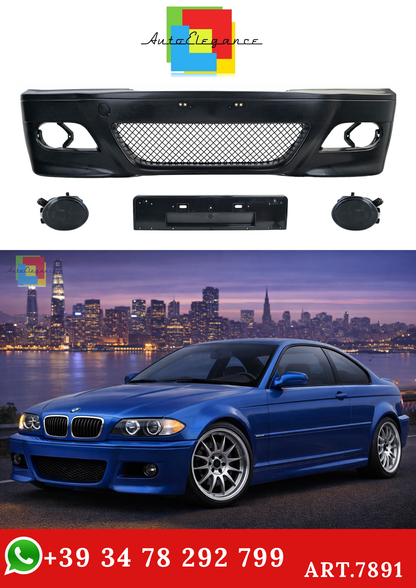 💫ART.7891 Paraurti Anteriore + Fendinebbia Fumé - BMW Serie 3 E46 99-07💫