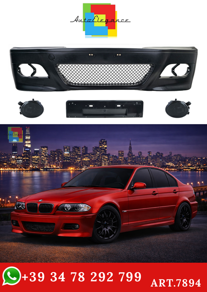💫ART.7894 Paraurti Anteriore + Fendinebbia Fumé - BMW Serie 3 E46 Berlina💫