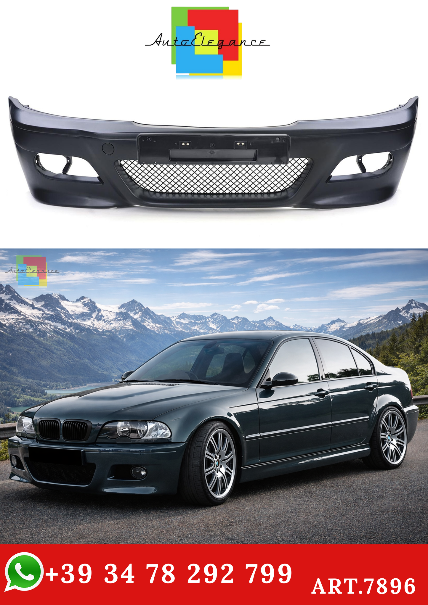 💫ART.7896 Paraurti Anteriore per BMW Serie 3 E46 Coupé Cabrio 1999-2007💫