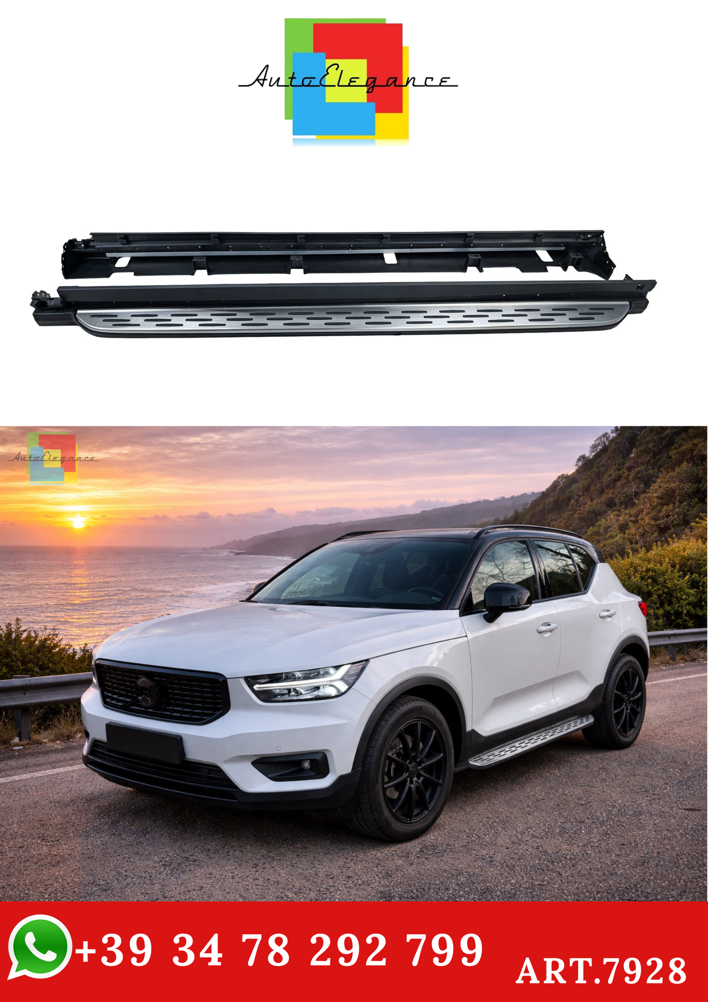 💫ART.7928 Pedane Laterali in Alluminio Look OE per Volvo XC40 2017+💫