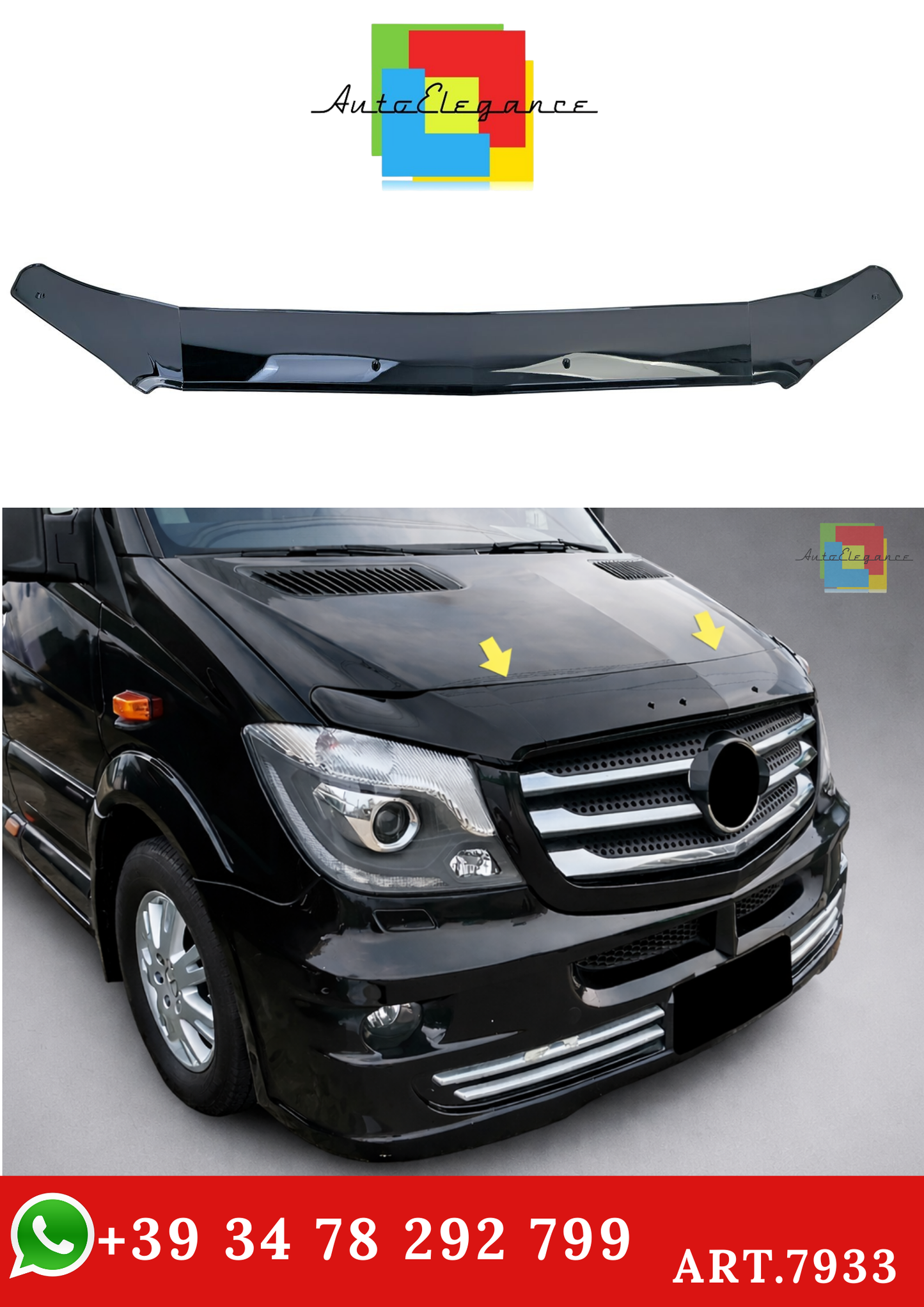 💫ART.7933 Protezione Cofano Protezione anti-sassi per Sprinter W906 13-18💫
