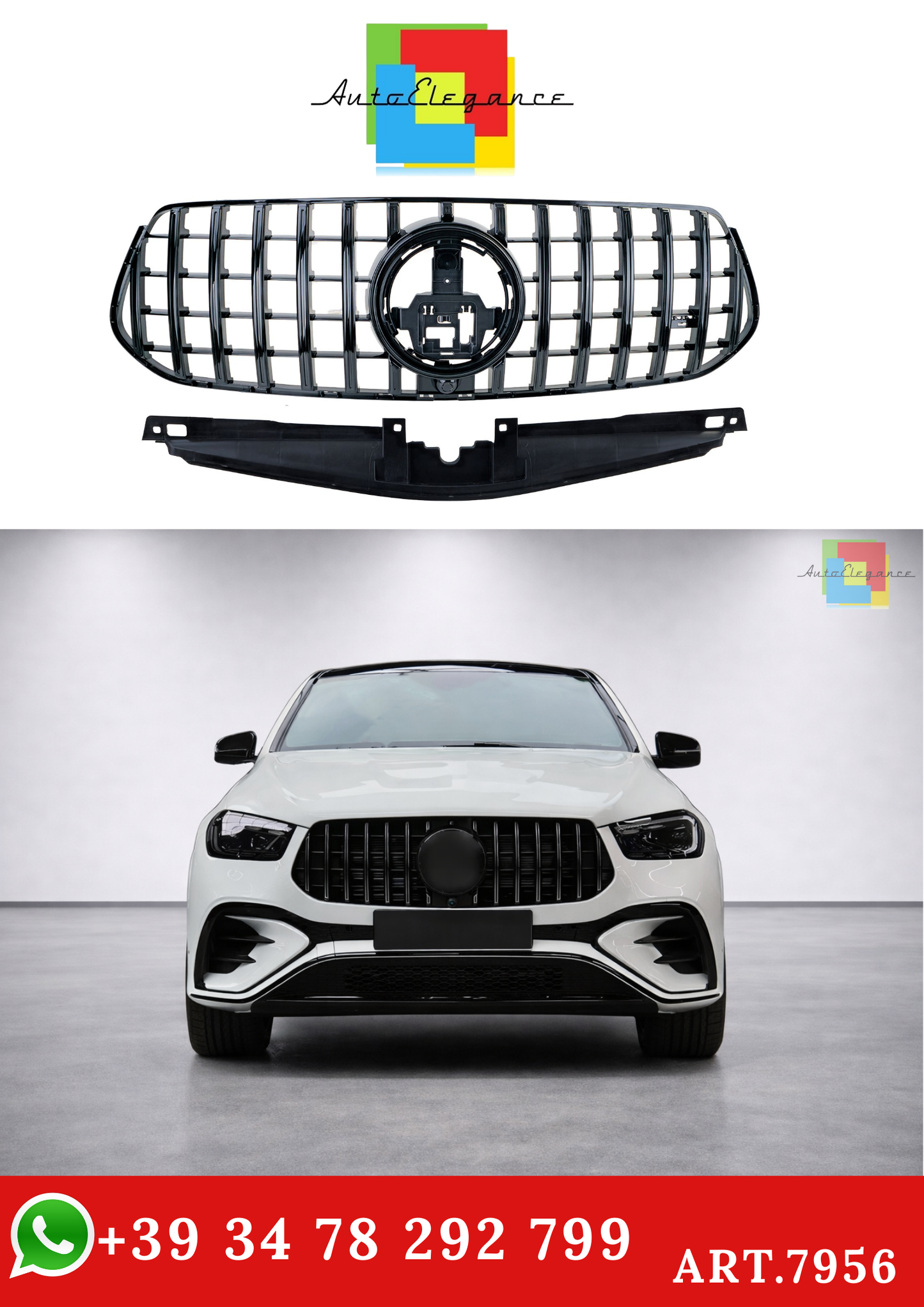💫ART.7956 Griglia Sportiva Nera Lucida per GLE V167 Coupé C167 2023+ AMG💫