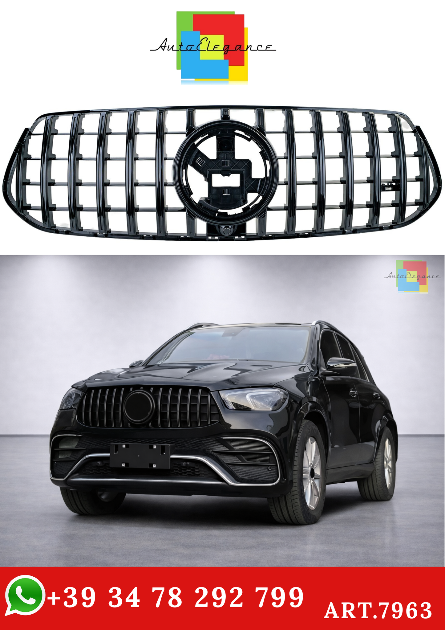 💫ART.7963 Griglia Sportiva Look GT per Mercedes GLE V167 C167 18-23 AMG💫