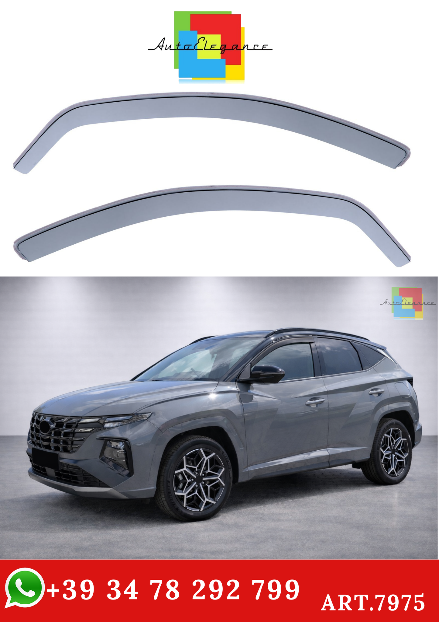 💫ART.7975 Deflettore Antivento e Antipioggia per Hyundai Tucson NX4 2020+💫