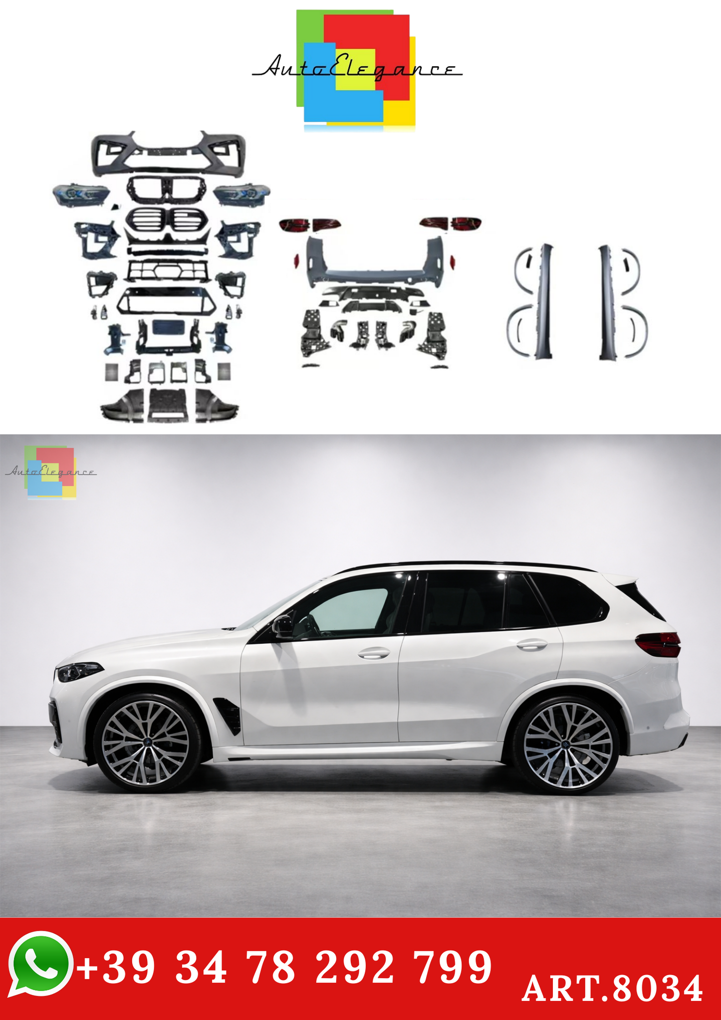 💫ART.8034 BODYKIT SPORTIVO PER BMW X5 (G05) (2018-2022)💫