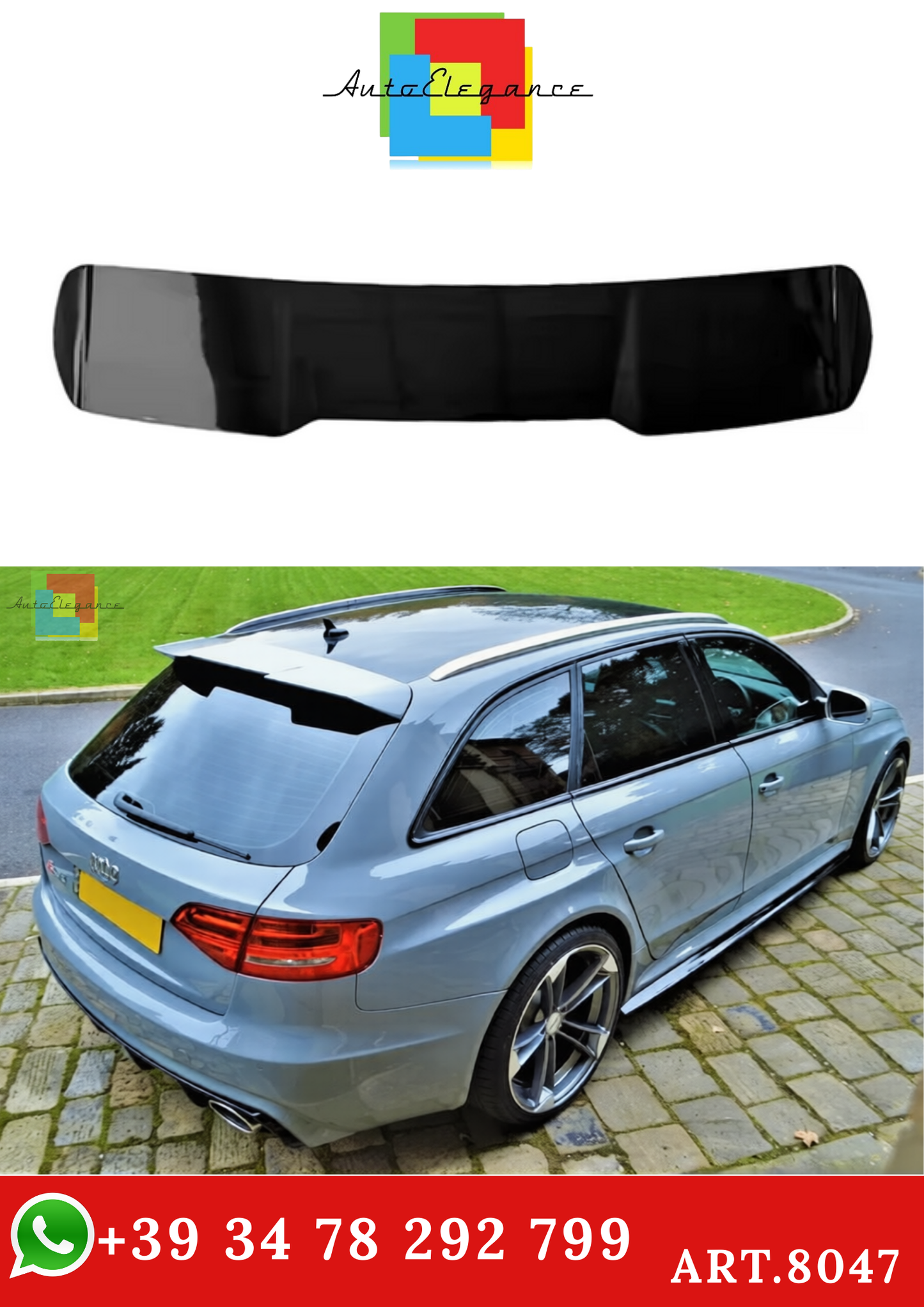 💫ART.8047 Spoiler in Carbonio per Audi A4 B8 2008-2014 Look RS4 Look 💫