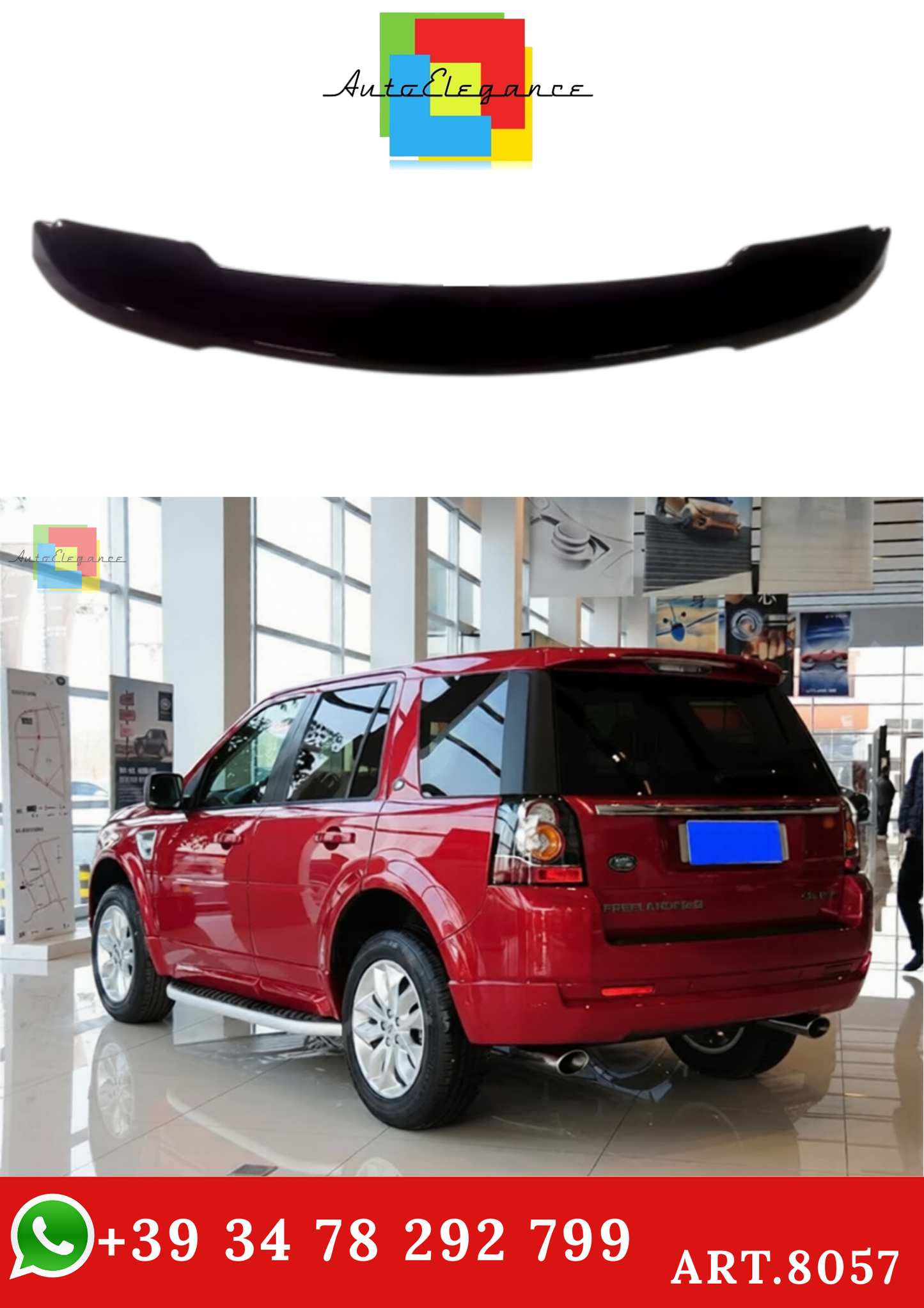 💫ART.8057 Spoiler ABS Nero Lucido per Land Rover Freelander 2 2007-2015💫